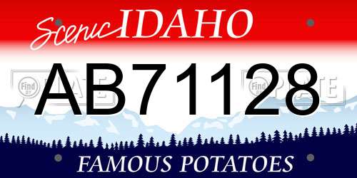 AB71128 Idaho License Plate