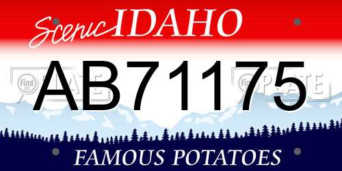 AB71175 Idaho License Plate