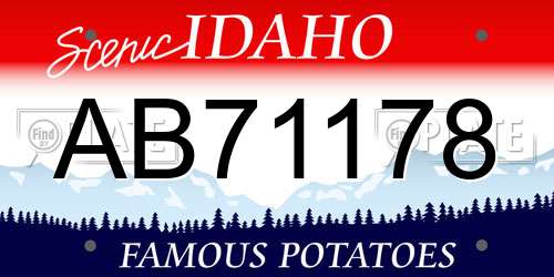 AB71178 Idaho License Plate