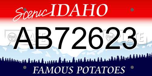 AB72623 Idaho License Plate