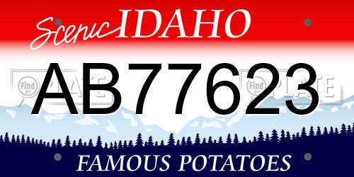 AB77623 Idaho License Plate