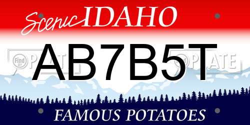 AB7B5T Idaho License Plate