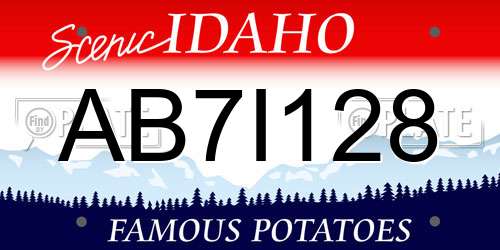 AB7I128 Idaho License Plate