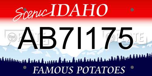 AB7I175 Idaho License Plate
