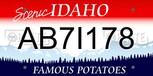 AB7I178 Idaho License Plate