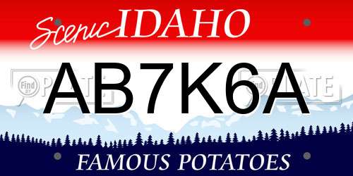 AB7K6A Idaho License Plate