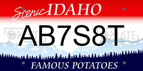 AB7S8T Idaho License Plate