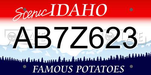AB7Z623 Idaho License Plate