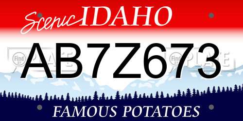 AB7Z673 Idaho License Plate
