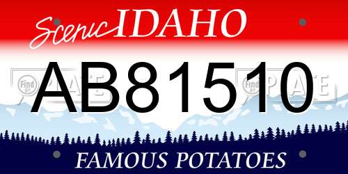 AB81510 Idaho License Plate