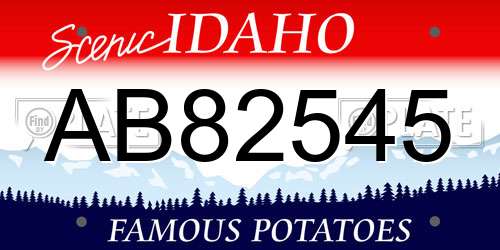 AB82545 Idaho License Plate