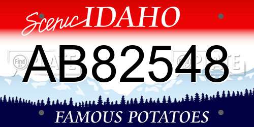 AB82548 Idaho License Plate