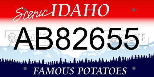 AB82655 Idaho License Plate