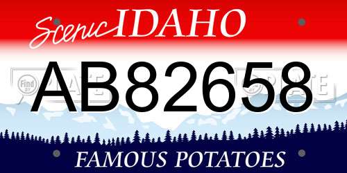 AB82658 Idaho License Plate