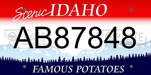 AB87848 Idaho License Plate