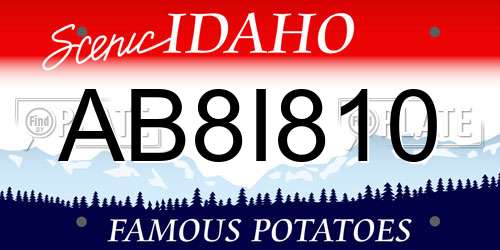 AB8I810 Idaho License Plate