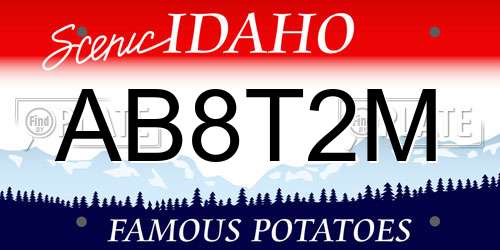 AB8T2M Idaho License Plate