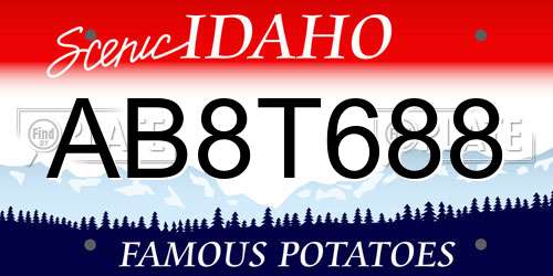 AB8T688 Idaho License Plate