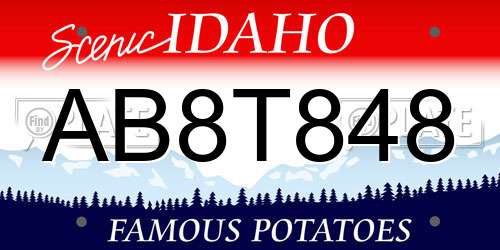 AB8T848 Idaho License Plate