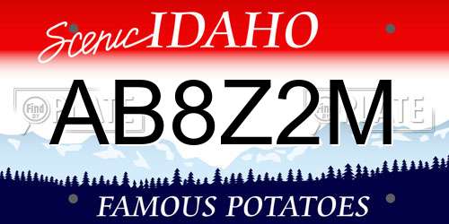 AB8Z2M Idaho License Plate