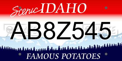 AB8Z545 Idaho License Plate