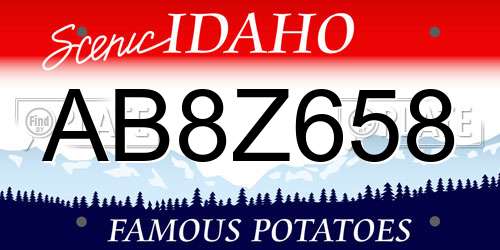 AB8Z658 Idaho License Plate