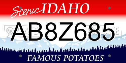 AB8Z685 Idaho License Plate
