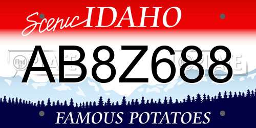AB8Z688 Idaho License Plate