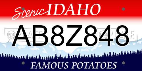 AB8Z848 Idaho License Plate