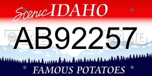AB92257 Idaho License Plate