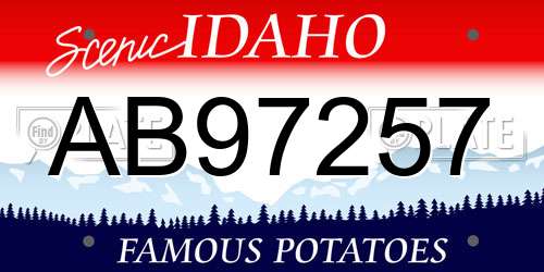 AB97257 Idaho License Plate