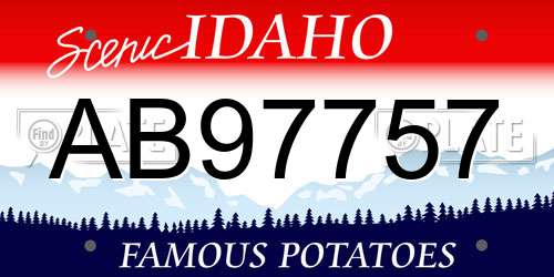 AB97757 Idaho License Plate