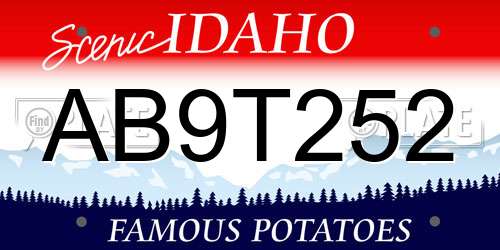 AB9T252 Idaho License Plate