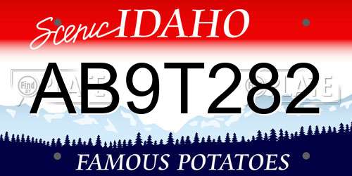 AB9T282 Idaho License Plate
