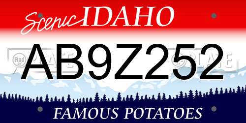AB9Z252 Idaho License Plate