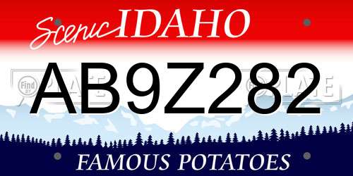 AB9Z282 Idaho License Plate