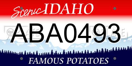 ABA0493 Idaho License Plate