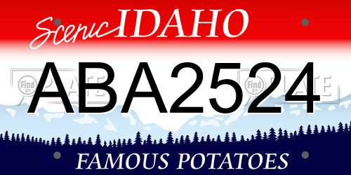 ABA2524 Idaho License Plate