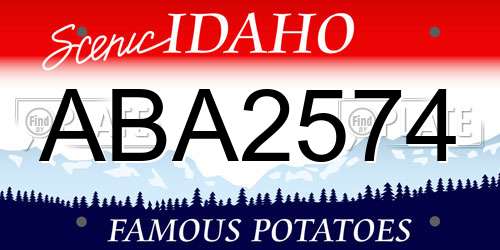 ABA2574 Idaho License Plate