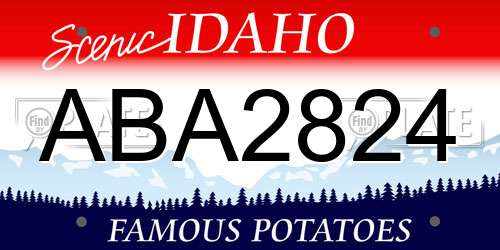 ABA2824 Idaho License Plate