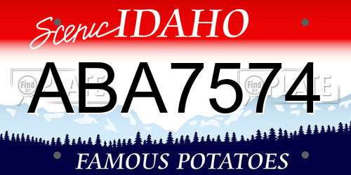 ABA7574 Idaho License Plate
