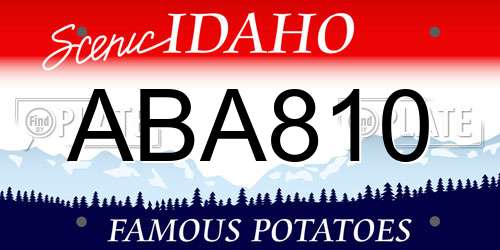ABA810 Idaho License Plate