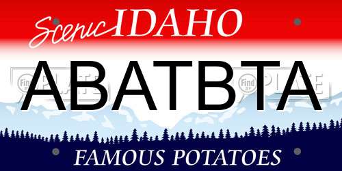 ABATBTA Idaho License Plate