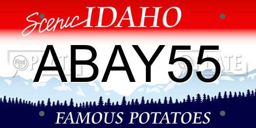 ABAY55 Idaho License Plate