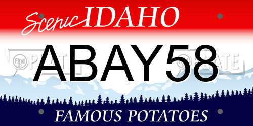 ABAY58 Idaho License Plate