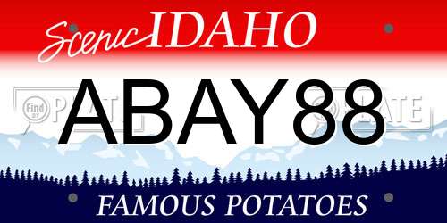 ABAY88 Idaho License Plate