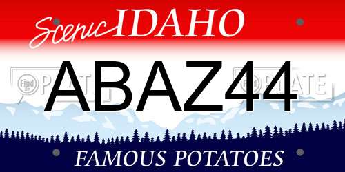 ABAZ44 Idaho License Plate