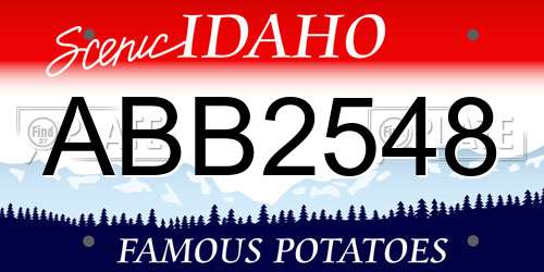 ABB2548 Idaho License Plate