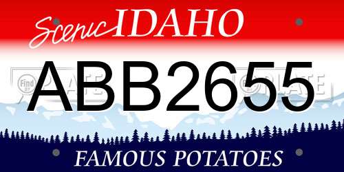 ABB2655 Idaho License Plate