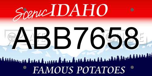 ABB7658 Idaho License Plate